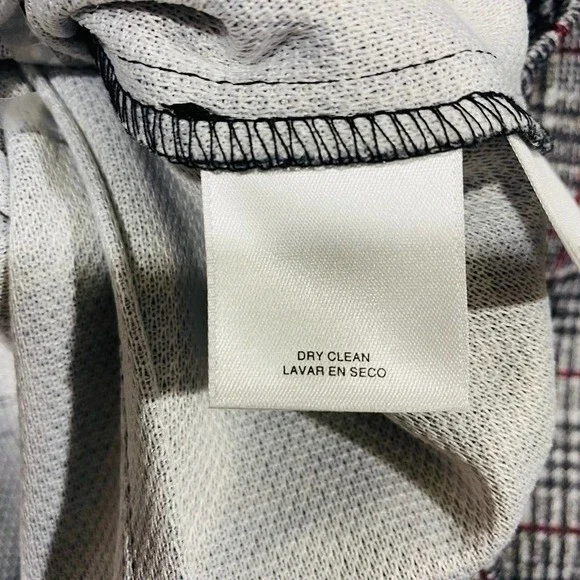 Nine West women's round neck long sleeve gray white check dress size M - Picture 5 of 7